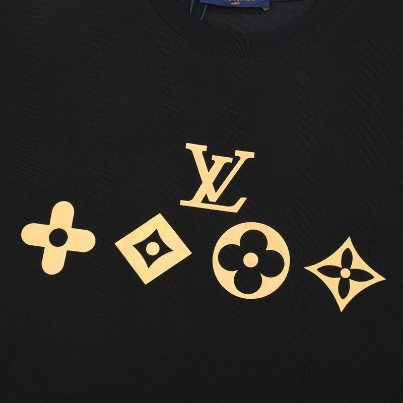 Футболка Louis Vuitton Gold Emblem Print "Black" фото № 3