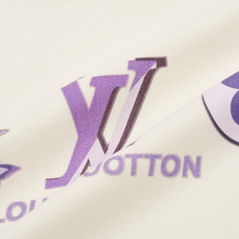 Футболка Louis Vuitton With Purple Emblems "Cream" фото № 3
