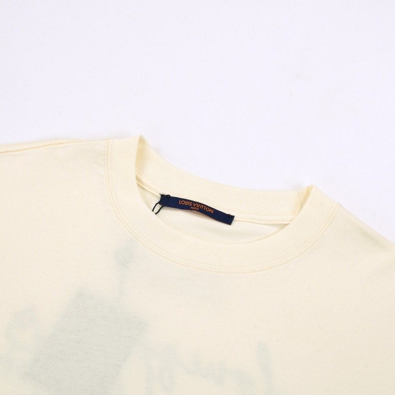 Футболка Louis Vuitton With Beautiful Logo Lettering Font "Cream" фото № 7