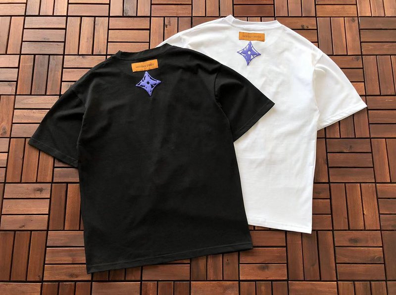 Футболка Louis Vuitton Colorful Logo Letters Front And Colorful Logo Back "Black" фото № 2