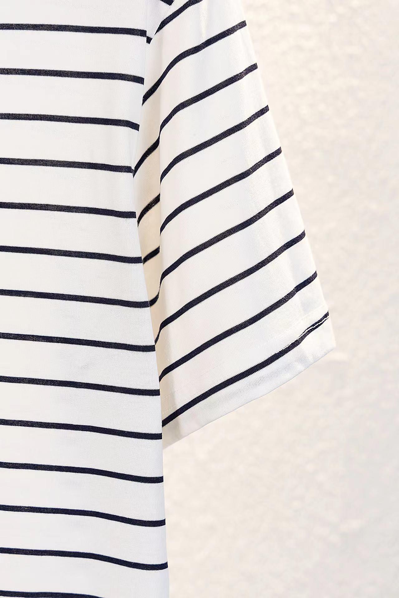 Футболка Miu Miu Frontside White Logo Black Horizontal Lines "White" фото № 6