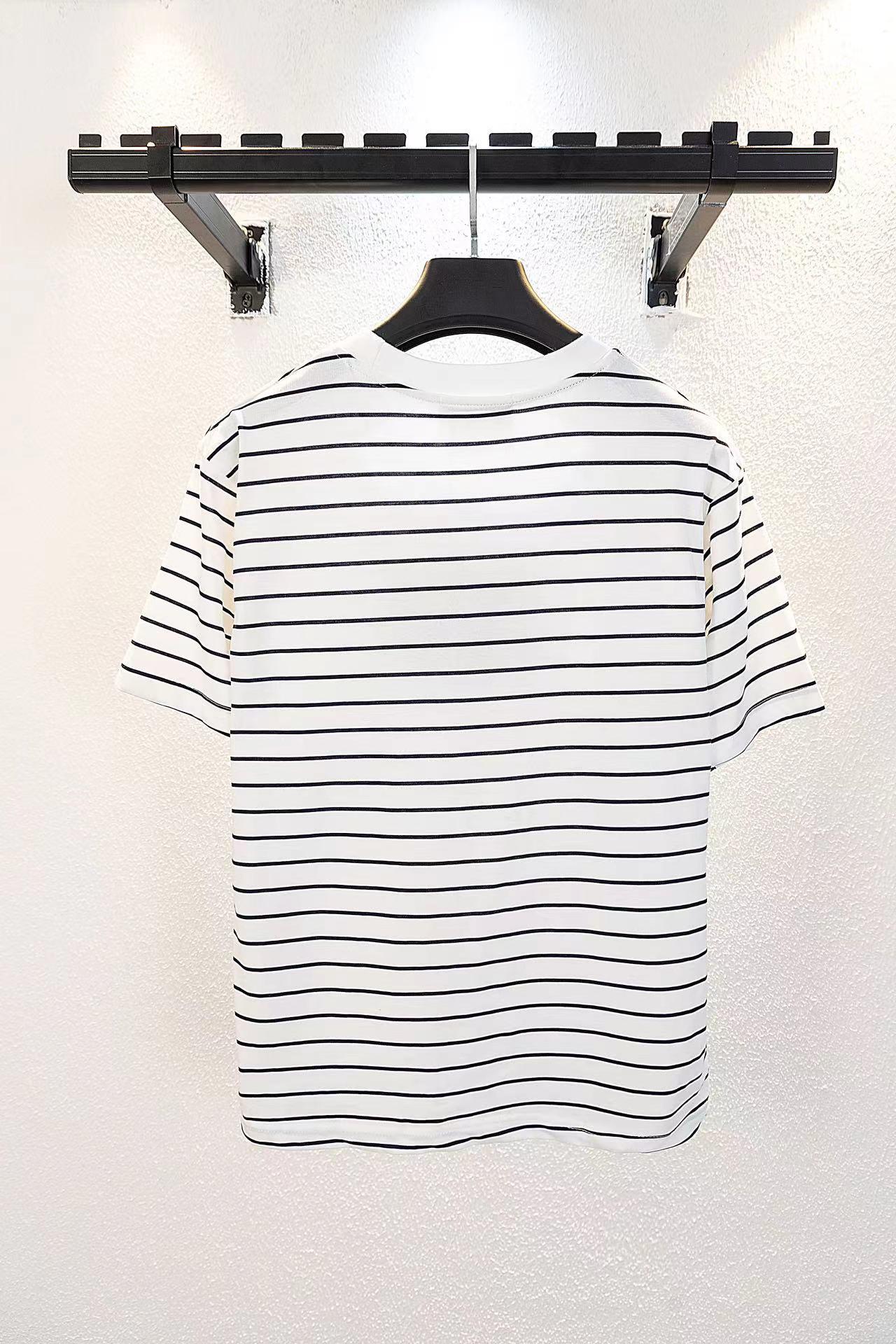 Футболка Miu Miu Frontside White Logo Black Horizontal Lines "White" фото № 2