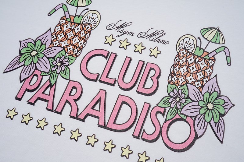 Футболка MSGM Back Inscription Club Paradiso "White" фото № 4