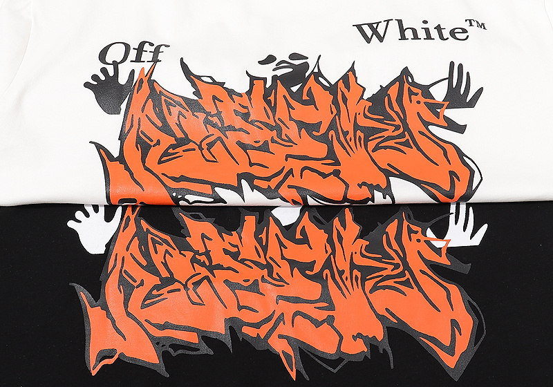 Футболка Off White Burning "Black" фото № 3