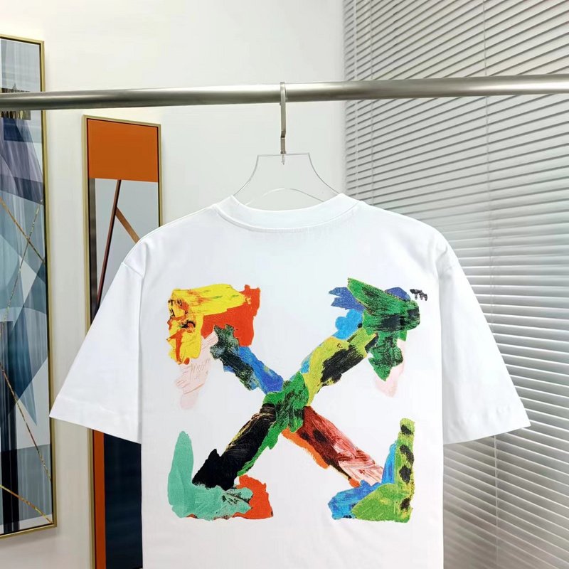 Футболка Off White With Bright Logo Made Of Paints "White" фото № 5