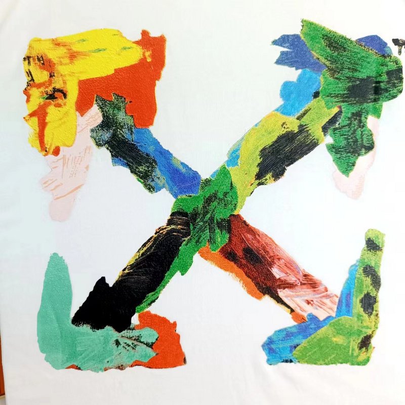 Футболка Off White With Bright Logo Made Of Paints "White" фото № 9