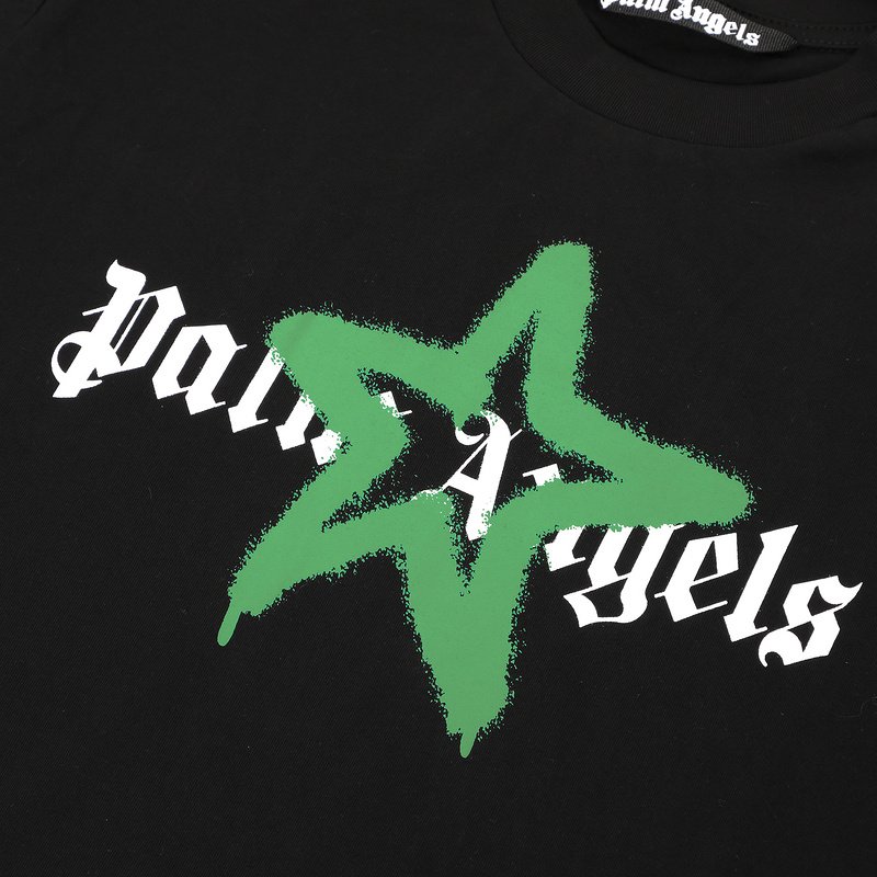 Футболка Palm Angels Graffiti Star "Black/Green" фото № 2