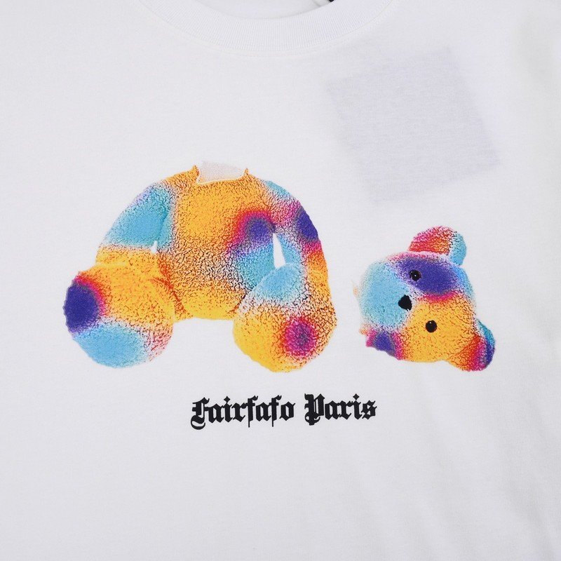 Футболка Palm Angels Color Torn Teddy Bear Print "White" фото № 6