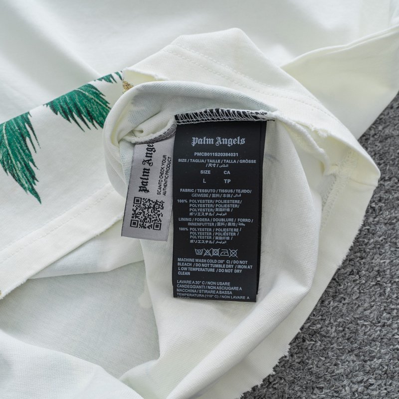 Футболка Palm Angels Beach Print - Fire Logo "White" фото № 3