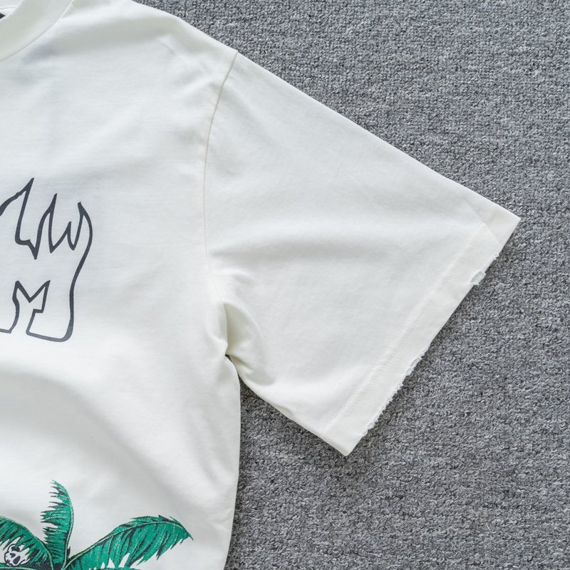 Футболка Palm Angels Beach Print - Fire Logo "White" фото № 5