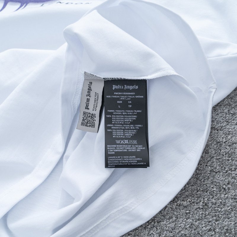 Футболка Palm Angels Painted Over "White/Violet" фото № 4