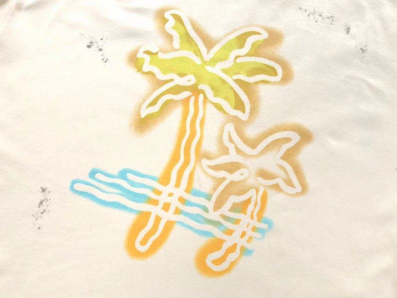 Футболка Palm Angels Palm Tree With Sea "Beige" фото № 8