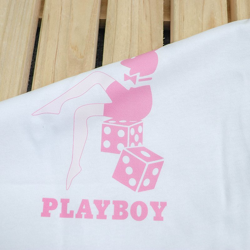 Футболка Playboy Rabbit With Legs On Cubes "White" фото № 5