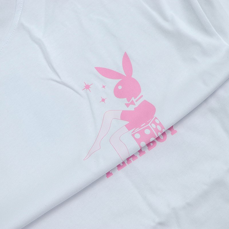 Футболка Playboy Rabbit With Legs On Cubes "White" фото № 4