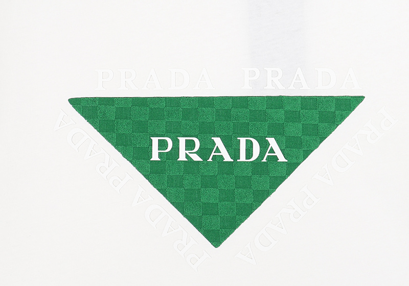 Футболка Prada Triangle Lettering "White" фото № 3