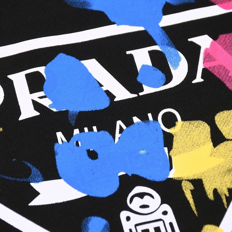 Футболка Prada Spots Of Colored Paint "Black" фото № 5