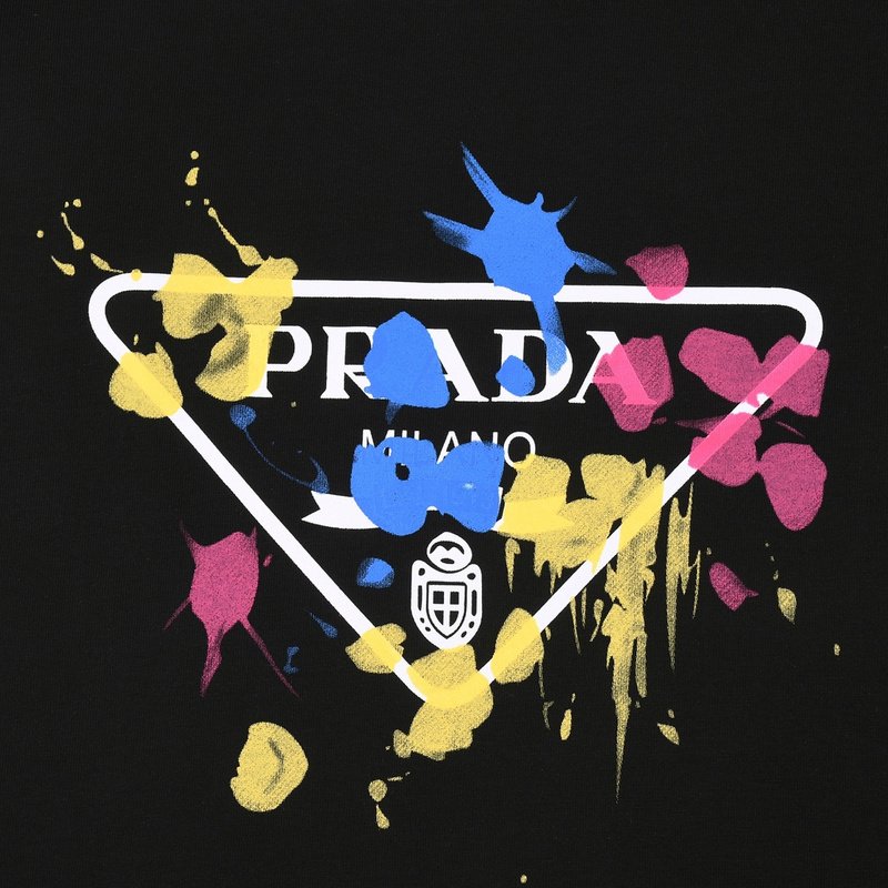 Футболка Prada Spots Of Colored Paint "Black" фото № 2