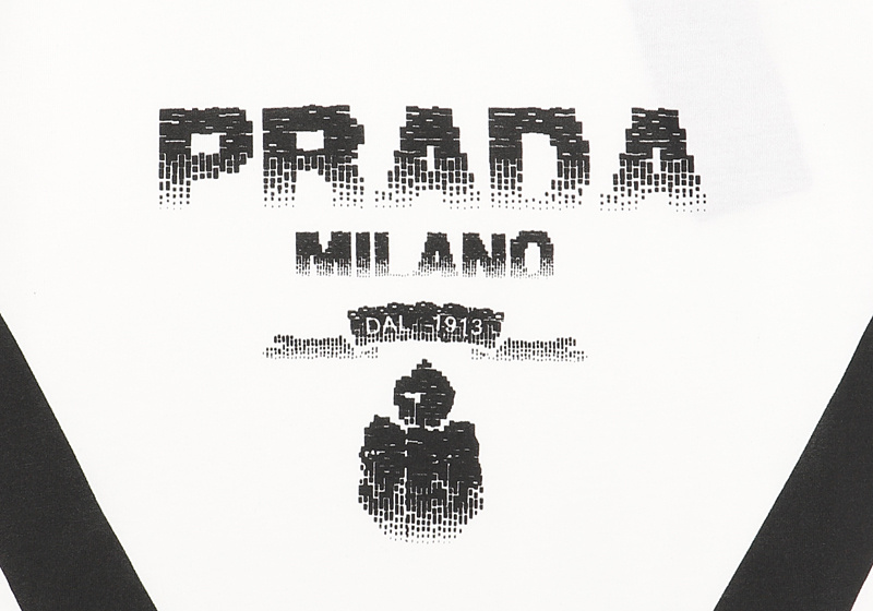 Футболка Prada Logo Made Of Cubes "White" фото № 2