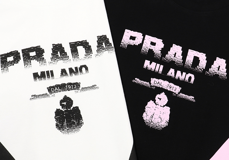 Футболка Prada Logo Made Of Cubes "White" фото № 3