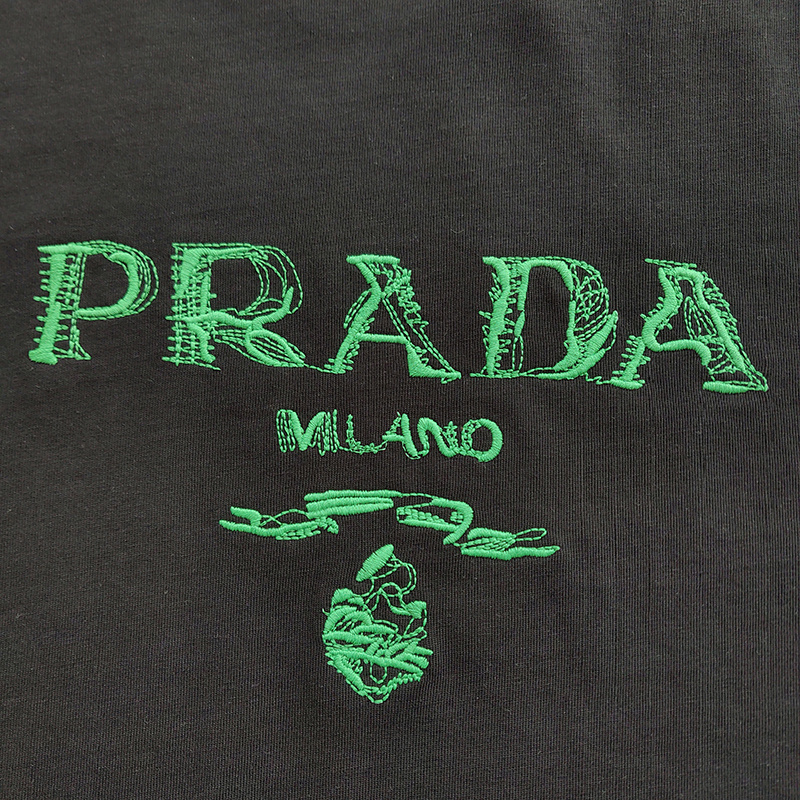 Футболка Prada Green Central Logo "Black" фото № 5