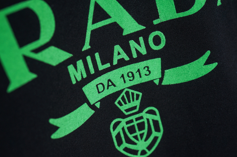 Футболка Prada With Big Green Logo "Black" фото № 7