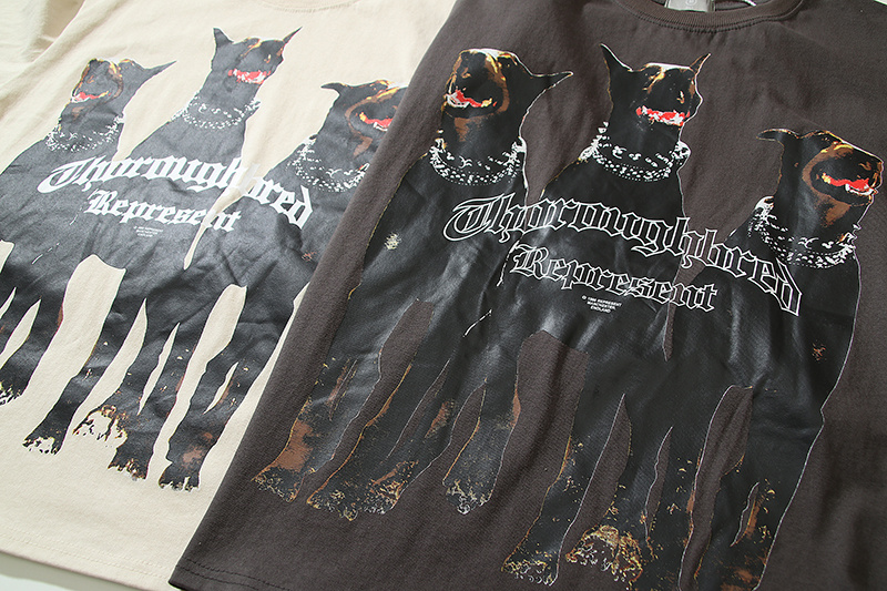 Футболка Represent Print With A Dog "Cream" фото № 7