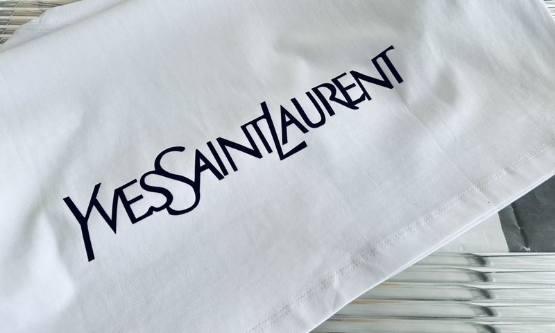 Футболка Saint Laurent With Black Logo "White" фото № 6