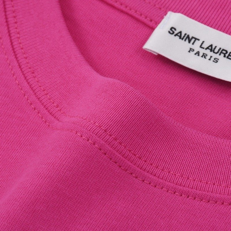 Футболка Saint Laurent With Emblem And Text Logo "Pink" фото № 2