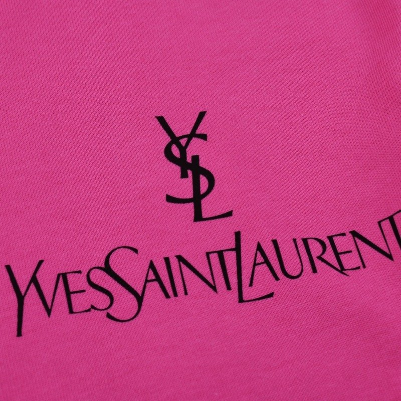 Футболка Saint Laurent With Emblem And Text Logo "Pink" фото № 4