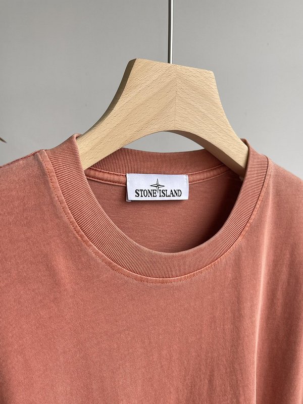 Футболка Stone Island Without Inscriptions But With Patch "Peach" фото № 3