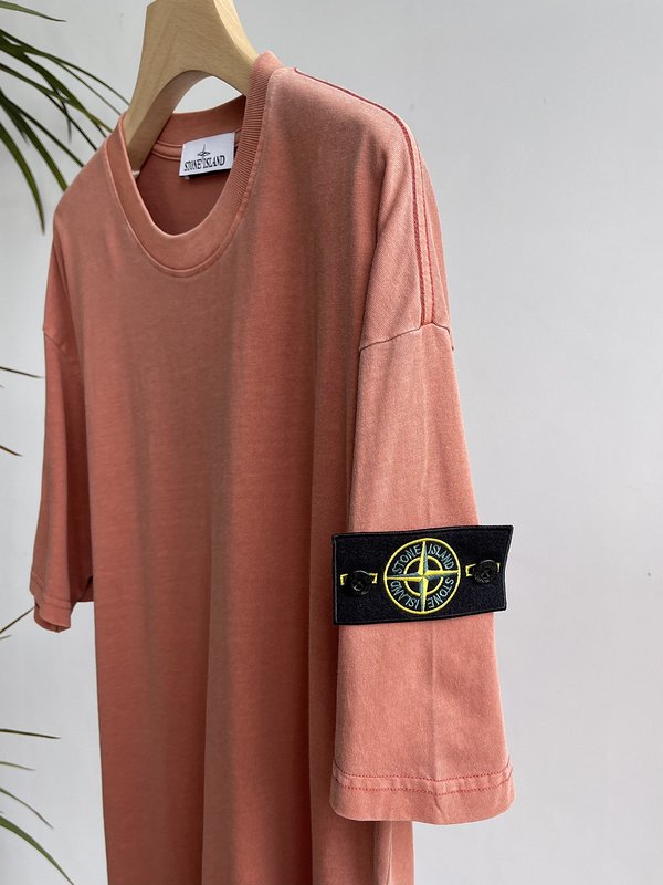 Футболка Stone Island Without Inscriptions But With Patch "Peach" фото № 6