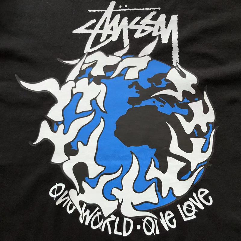 Футболка Stussy Planet With Flying Birds Around "Black" фото № 6