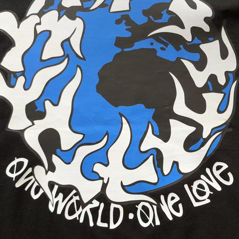 Футболка Stussy Planet With Flying Birds Around "Black" фото № 7