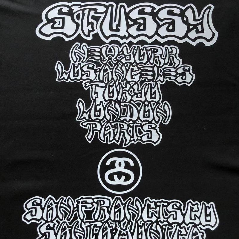 Футболка Stussy Cities List By Curly Letters "Black" фото № 8