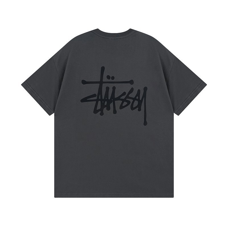 Футболка Stussy With A Creative Logo From The Brand "Gray" фото № 2