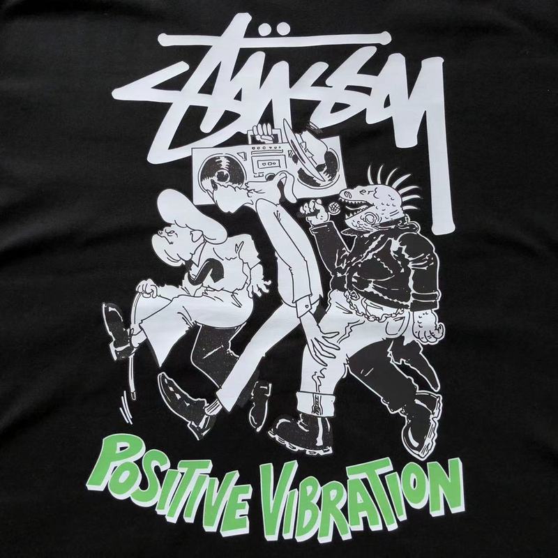 Футболка Stussy Colorful Inscription Positive Vibration "Black" фото № 5