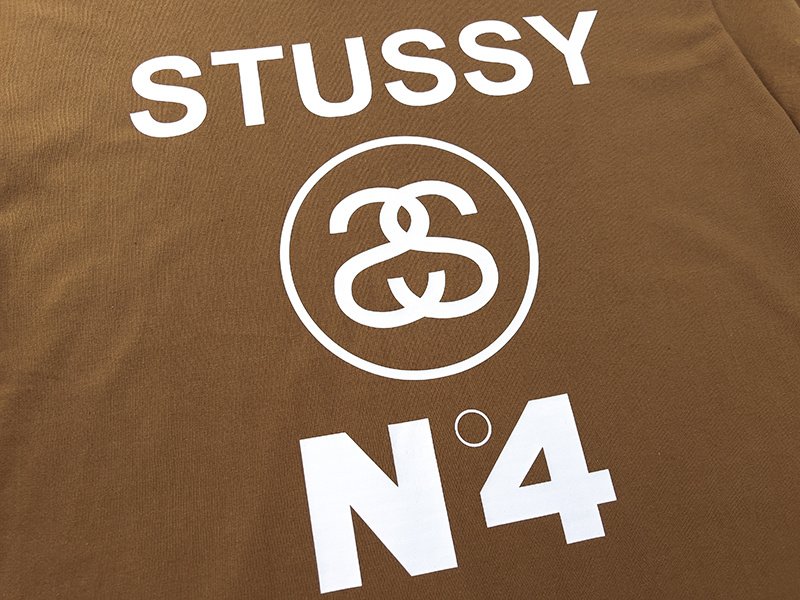 Футболка Stussy With The Logo Number Four "Brown" фото № 3