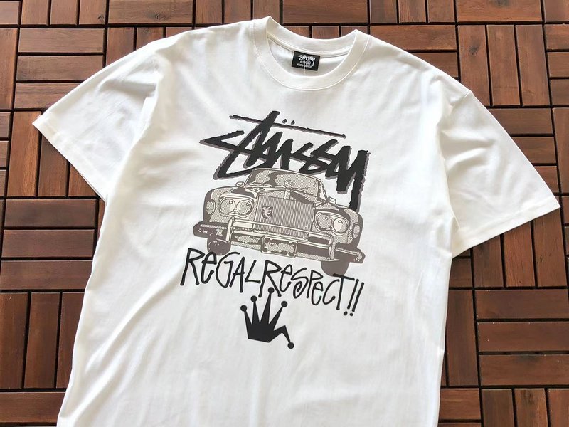 Футболка Stussy Car Print With Inscription "White" фото № 2