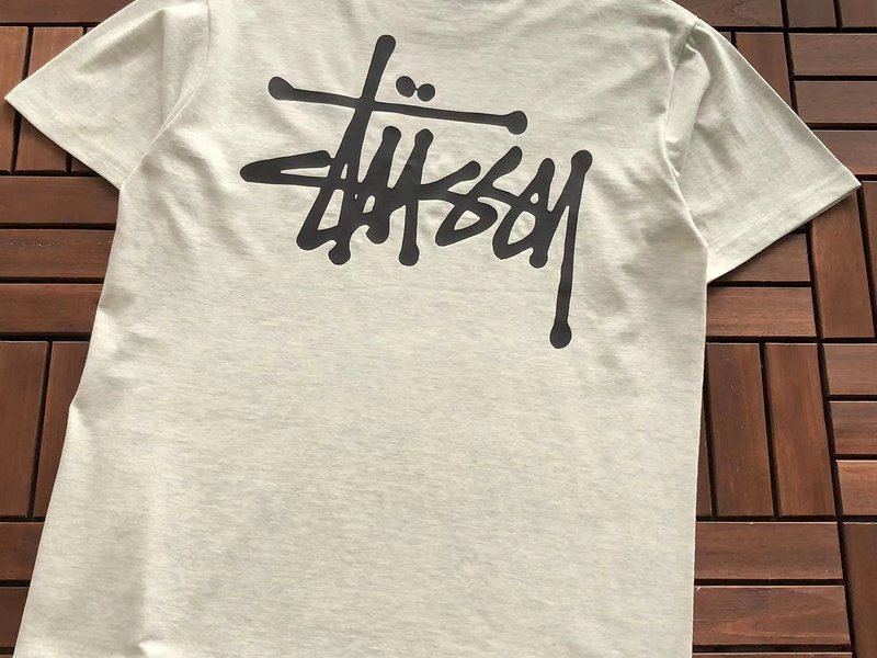 Футболка Stussy Big Logo Inscription With Dots "Beige" фото № 2