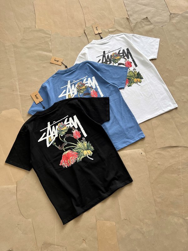 Футболка Stussy Flower Picture "Black" фото № 3