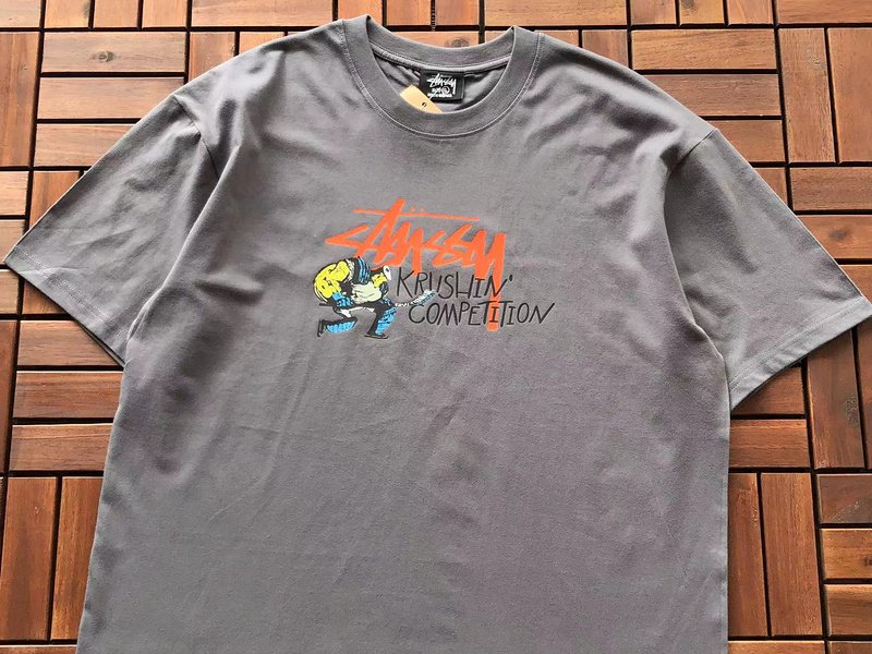 Футболка Stussy Man With Hockey Stick "Gray" фото № 2