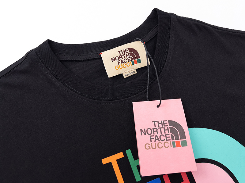 Футболка The North Face X Gucci Multicolored Logos "Black" фото № 3