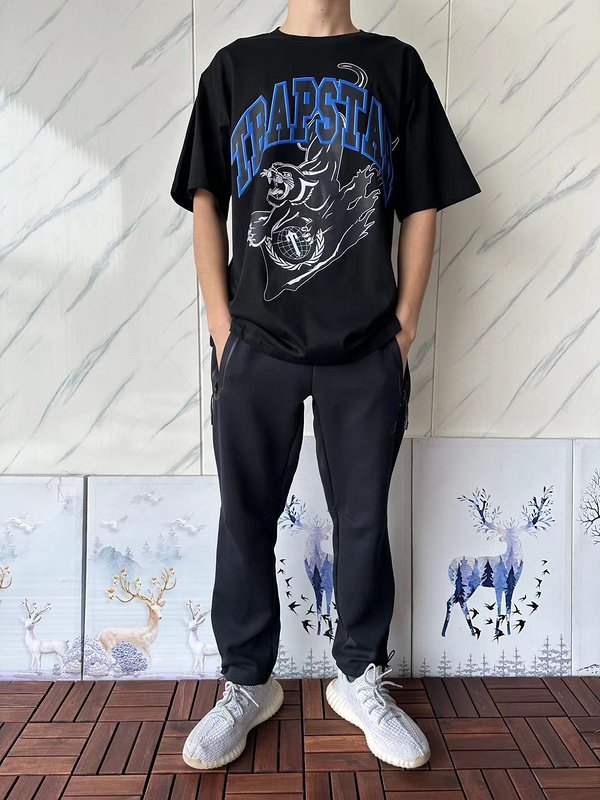 Футболка Trapstar Flying Leopard With Logo "Black" фото № 8