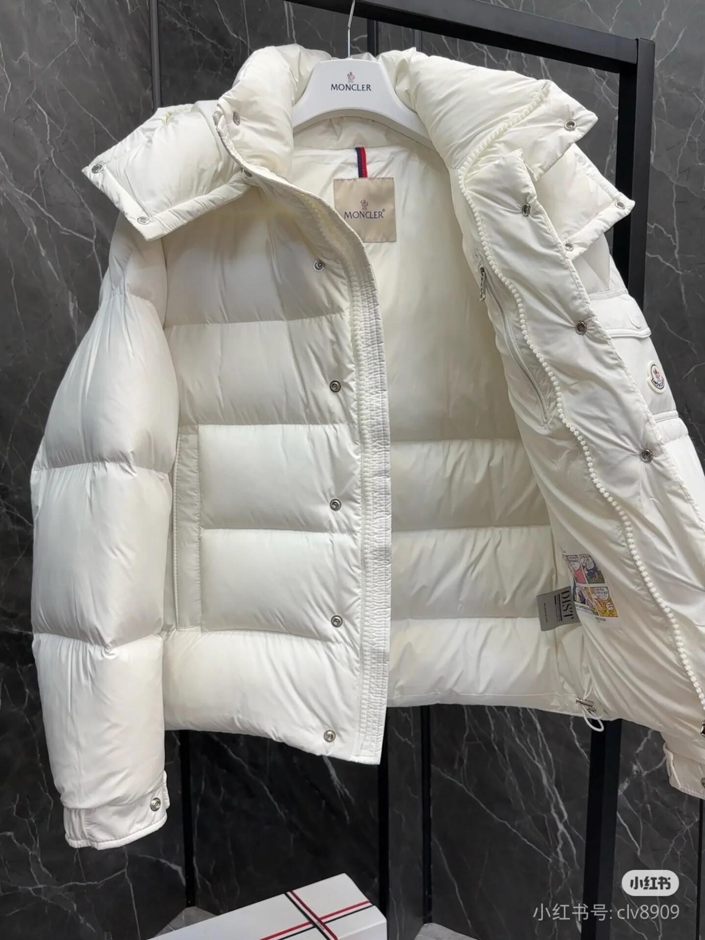 Пуховик Moncler Vezere Hooded Flanelle "White" фото № 5