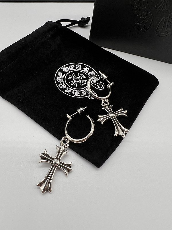 Серьги Chrome Hearts With Cross Shape "Silver" фото № 2