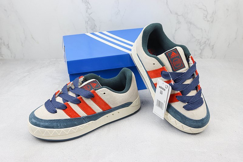 Human Made x Adidas Adimatic "Fleece White/Blue/Orange" фото № 7
