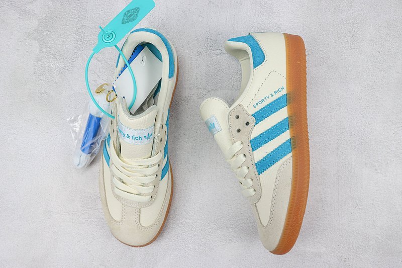 Sporty & Rich x Adidas Samba OG "Cream Blue" фото № 7
