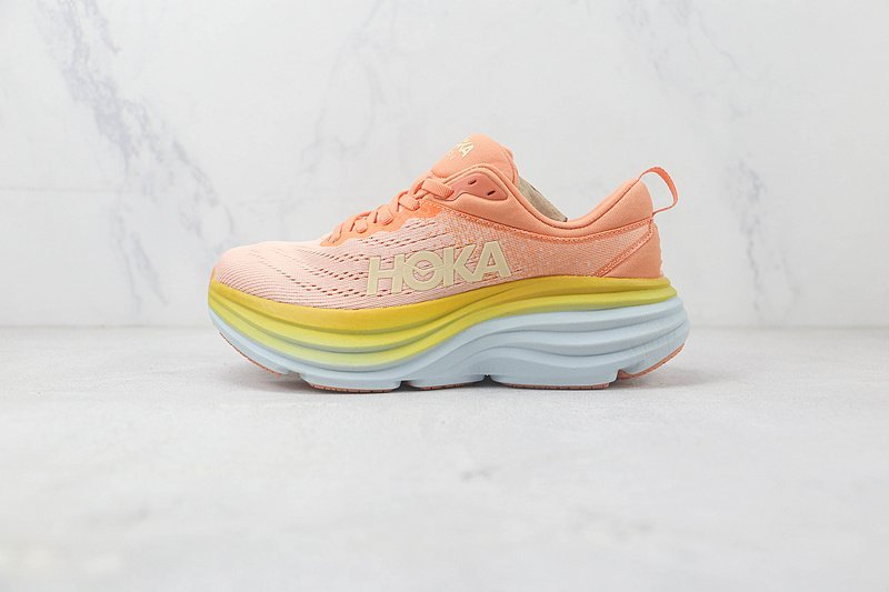 Hoka One One Running Bondi 8 "Pink Foam/Yellow" фото № 2