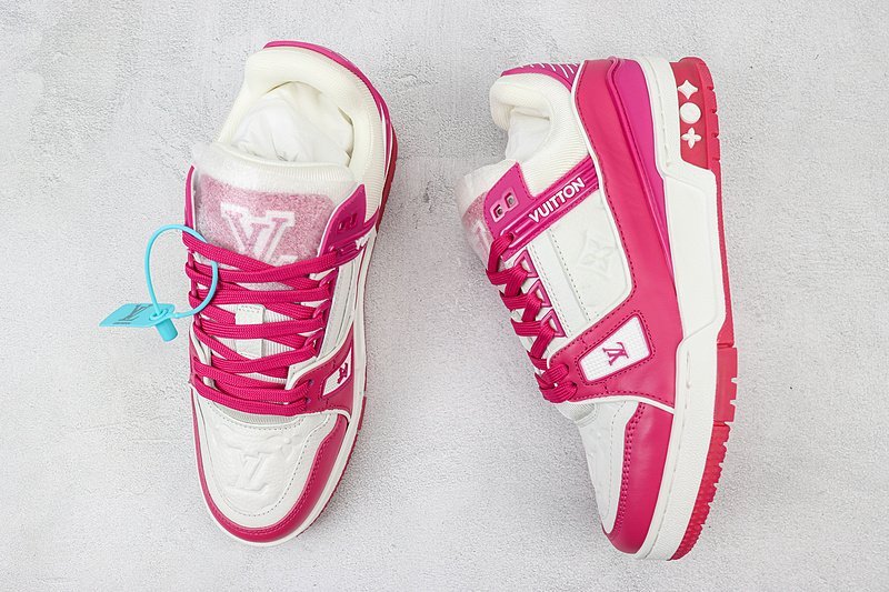 Louis Vuitton LV Trainer 2021 Low "White Fuchsia" фото № 6