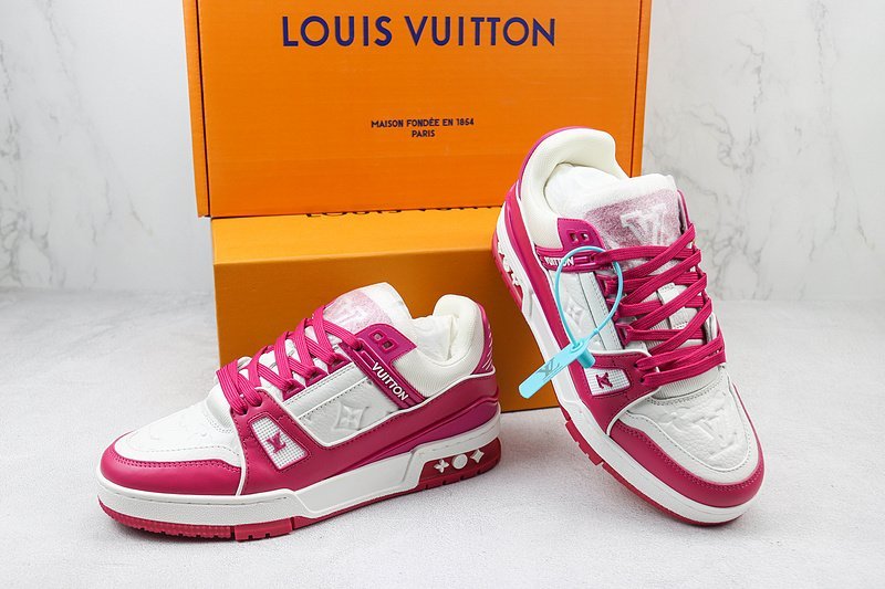 Louis Vuitton LV Trainer 2021 Low "White Fuchsia" фото № 7